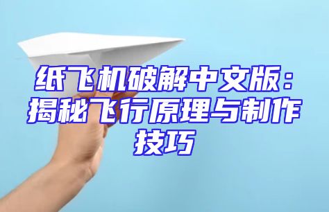 纸飞机破解中文版：揭秘飞行原理与制作技巧