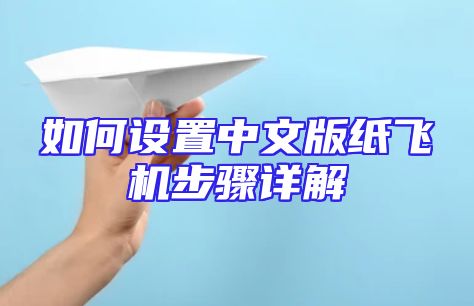 如何设置中文版纸飞机步骤详解